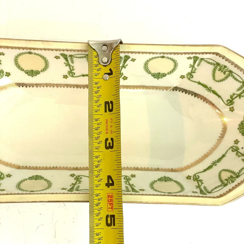 MZ Austria Antique Porcelain Celery Dish Charcuterie Gold Gilt Crudite